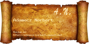 Adamecz Norbert névjegykártya